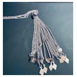 Vintage Silver Plated Tassel Cable Chain