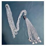 Vintage Silver Plated Tassel Cable Chain