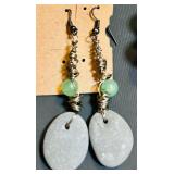 Gorgeous Grouping of Beaded, Ceramic, Flowers and Stone Earrings