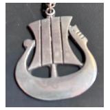Necklace R Tennesmed Sweden Vintage Viking Ship Pendant