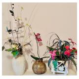 Bright Beautiful Faux Flowers and Unique Vases