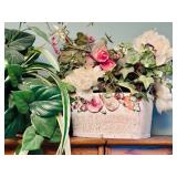 Lovely Home Decor with Faux Flowers and Greens
