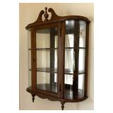 Petite Curved Glass Wall Mounted Display Cabinet