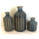 Three Stunning Striped Vases