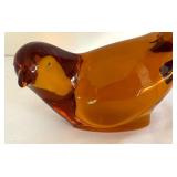 Vintage Fenton Amber Glass Bird Figurine