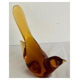 Vintage Fenton Amber Glass Bird Figurine