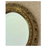 Gold Colored Framed Vintage Oval Mirror