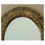Gold Colored Framed Vintage Oval Mirror