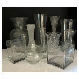 Variety of Crystal and Glass Vases