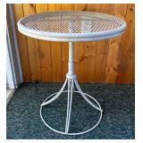 Two White Metal Patio Tables
