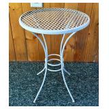 Two White Metal Patio Tables