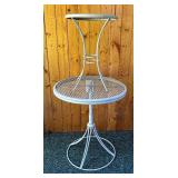 Two White Metal Patio Tables
