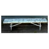 Two White Painted Wooden Benches