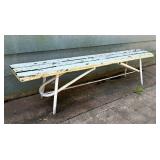 Two White Painted Wooden Benches
