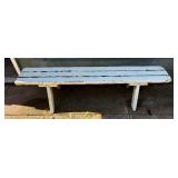 Two White Painted Wooden Benches