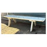 Two White Painted Wooden Benches