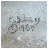Charming Cement Bowl by C. Sibley