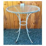 Vintage White Glass Top Table