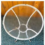 Vintage White Glass Top Table