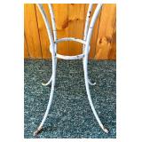 Vintage White Glass Top Table