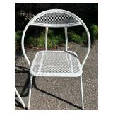 Two White Metal Folding Chairs