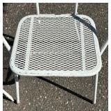 Two White Metal Folding Chairs