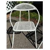 Two White Metal Folding Chairs