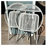 Two White Metal Folding Chairs