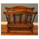 Vintage Wooden Literature Stand / Magazine Rack