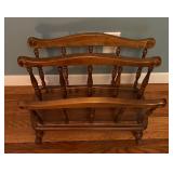 Vintage Wooden Literature Stand / Magazine Rack