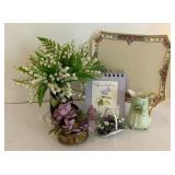 Lovely Vintage Items including Limoge Platter, Small Vases with Flowers and More