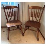 Two Charming Vintage Wooden Kitchen Chairs