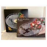 New Home Beautiful Rose Pearls Serving Platter and Chip & Dip Set