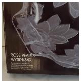 New Home Beautiful Rose Pearls Serving Platter and Chip & Dip Set
