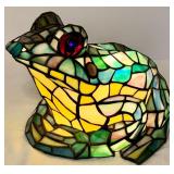 Amazing Lighted Stained Glass Frog Lamp
