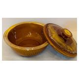 Vintage Lidded Stoneware Bean Pot Casserole Dish