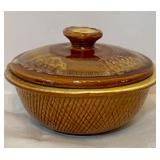 Vintage Lidded Stoneware Bean Pot Casserole Dish
