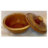 Vintage Lidded Stoneware Bean Pot Casserole Dish