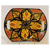 Vintage Morocco Style Square Painted Tray