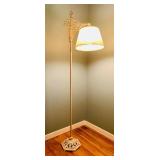 Vintage White Metal Bridge Floor Lamp