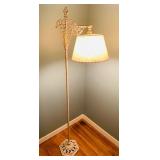 Vintage White Metal Bridge Floor Lamp