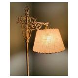 Vintage White Metal Bridge Floor Lamp
