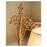 Vintage White Metal Bridge Floor Lamp