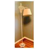 Vintage White Metal Bridge Floor Lamp