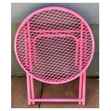 Vintage Hot Pink Metal Folding Side Table