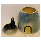 Vintage American Bisque Seal on Igloo Cookie Jar Vintage Cookie Jar