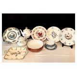 Variety of Vintage Floral China Dishes