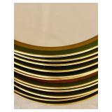Vintage Green and Gold Plates, Cups and Saucers