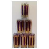 Beautiful Vintage Mid Century Purple and Gold Highball Glasses