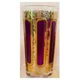 Beautiful Vintage Mid Century Purple and Gold Highball Glasses